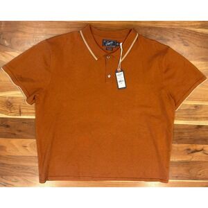 Grayers Clothiers Mens XXL Copper Orange Cotton Viscose Knit Polo Shirt NWT